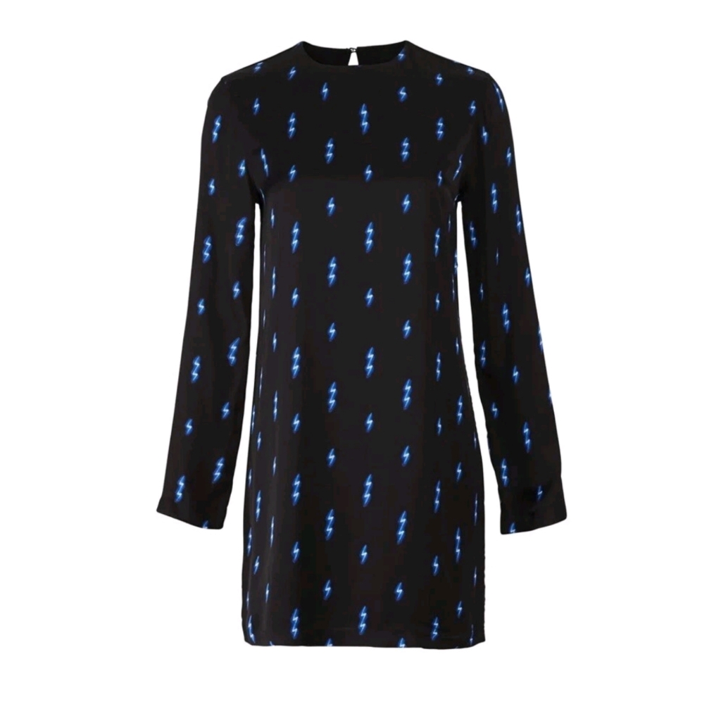 New Equipment Anjelisa Lightning Bolt Shift Dress Medium Msrp $350
